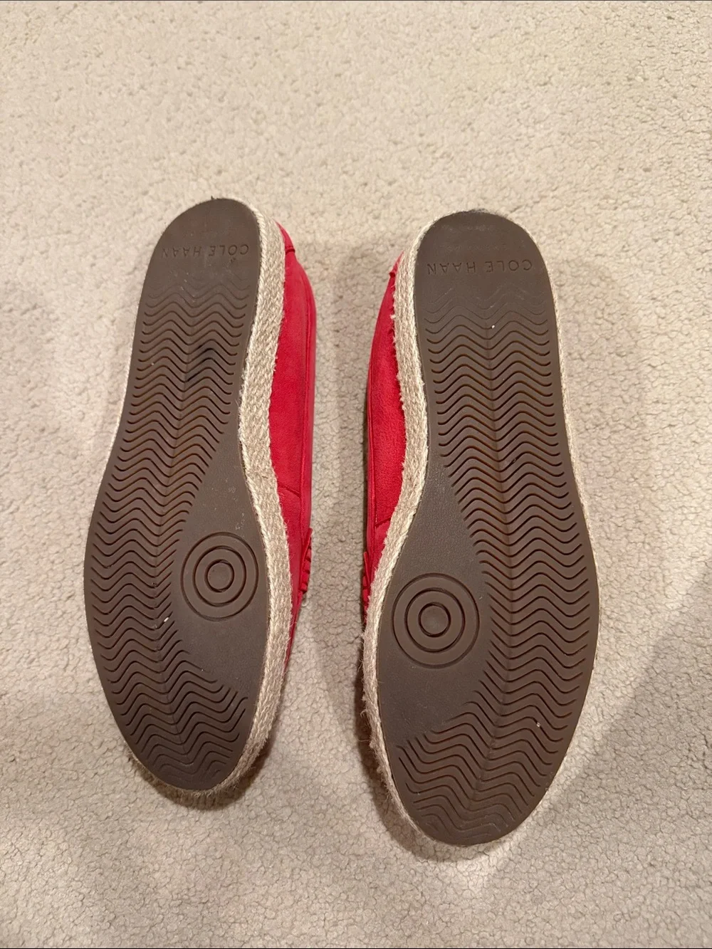 Cole Hana Seude Red Loafers - Picture 2 of 3
